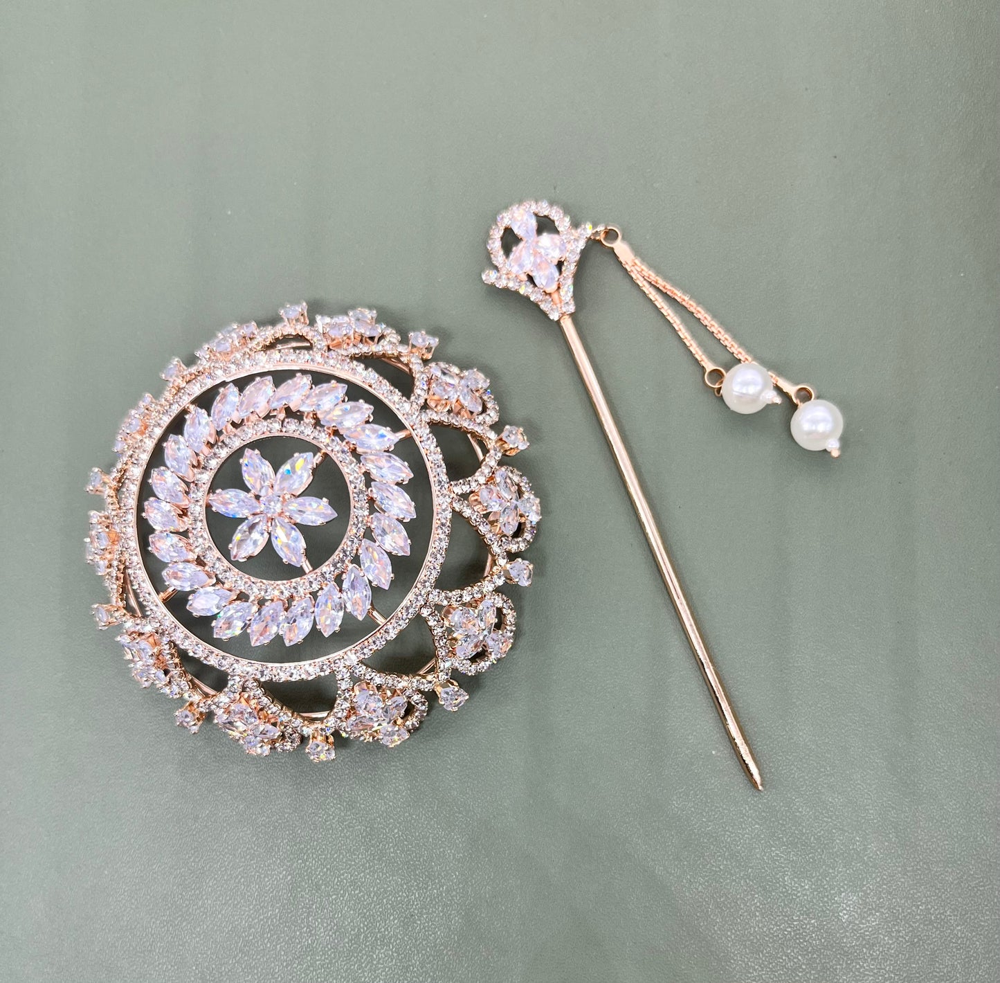 Rosegold Bling Mini Bun