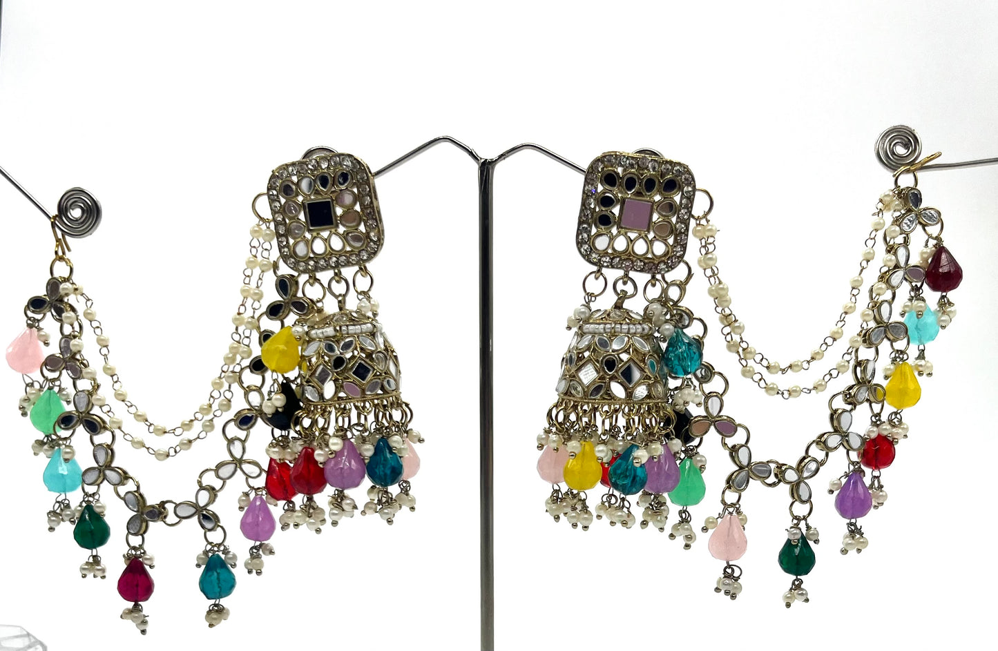 Multicoloured Earring and Mangtikka