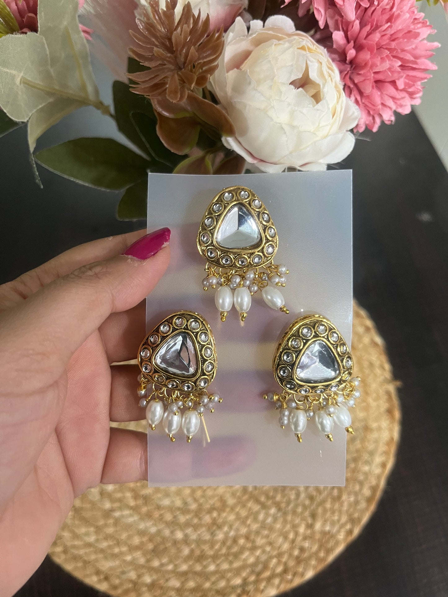 Kundan hairpin (set of 3)