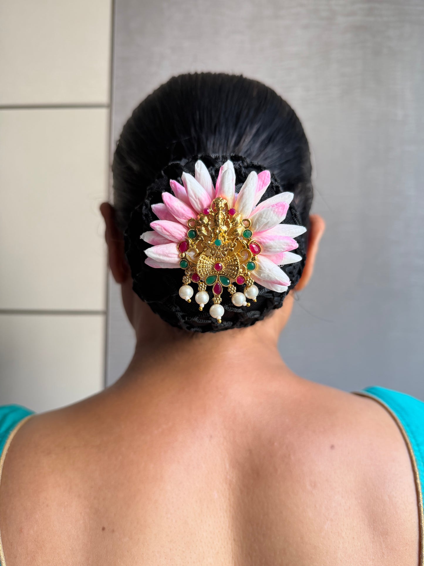 Pink Flower Temple Pin