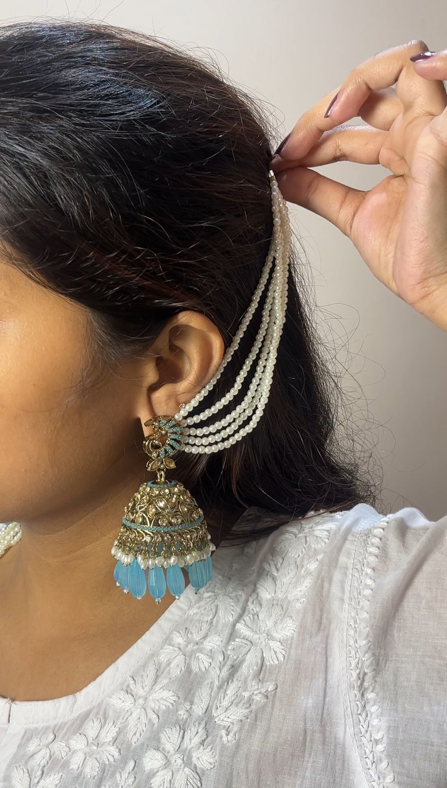 Blue Earring and Chain