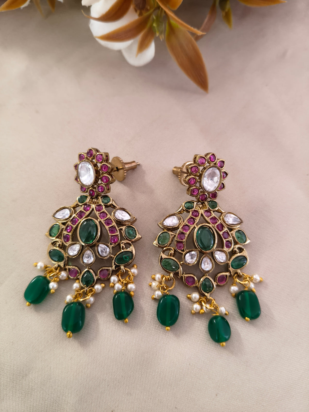 Green Elegant Jadau Necklace