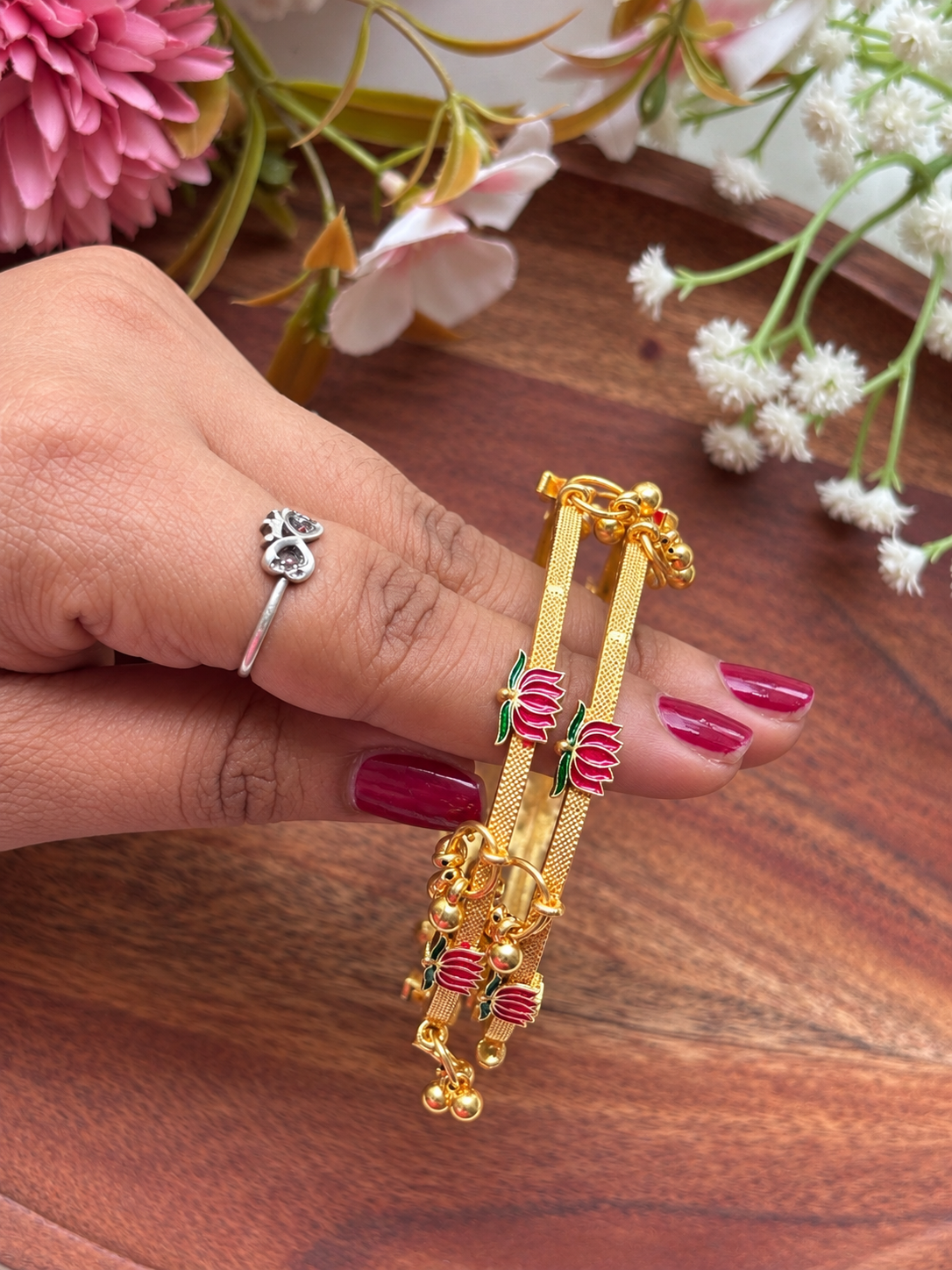 Lotus Gold Bangles