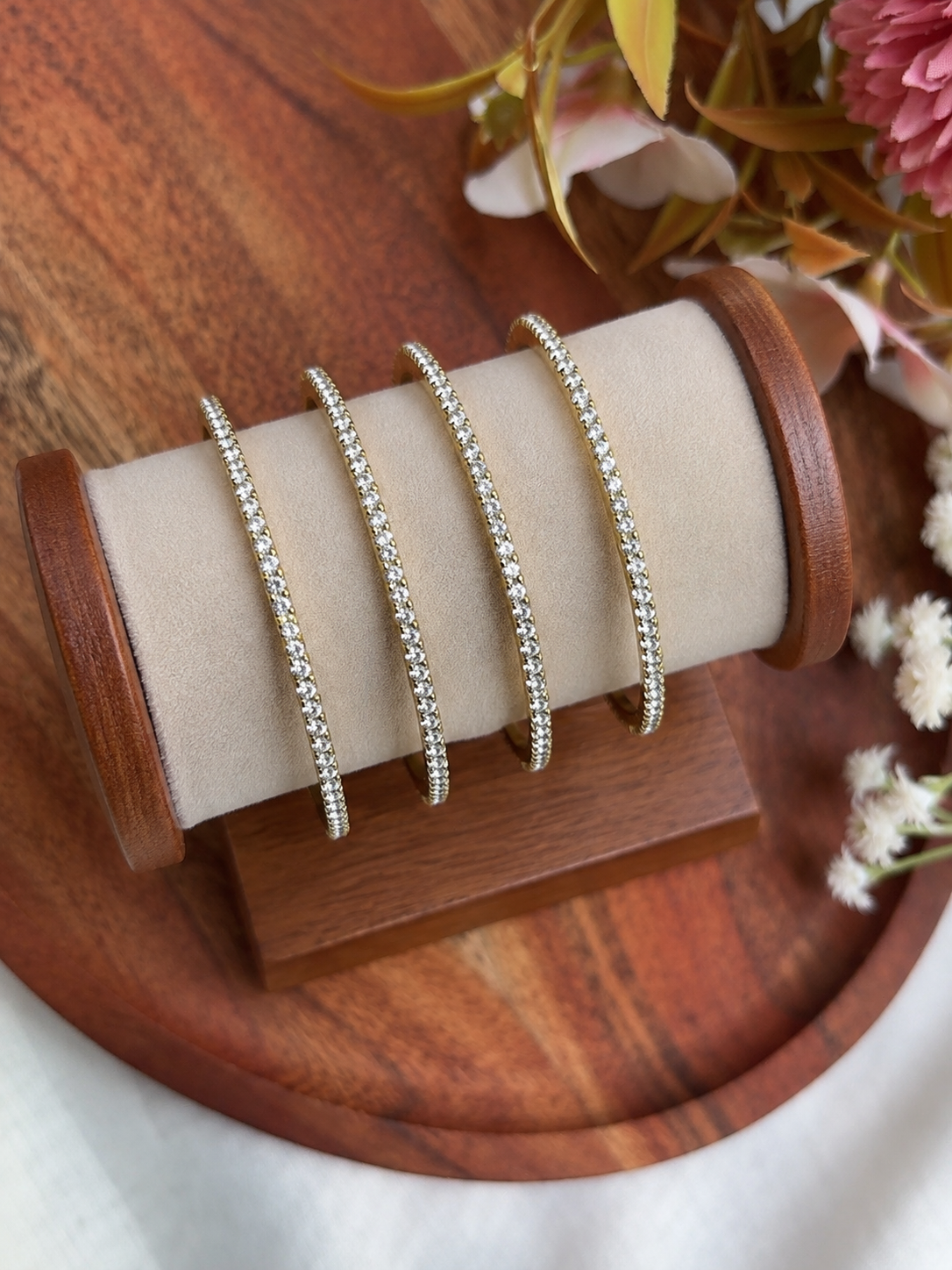 Silver AD Bangles (Set Of Four)