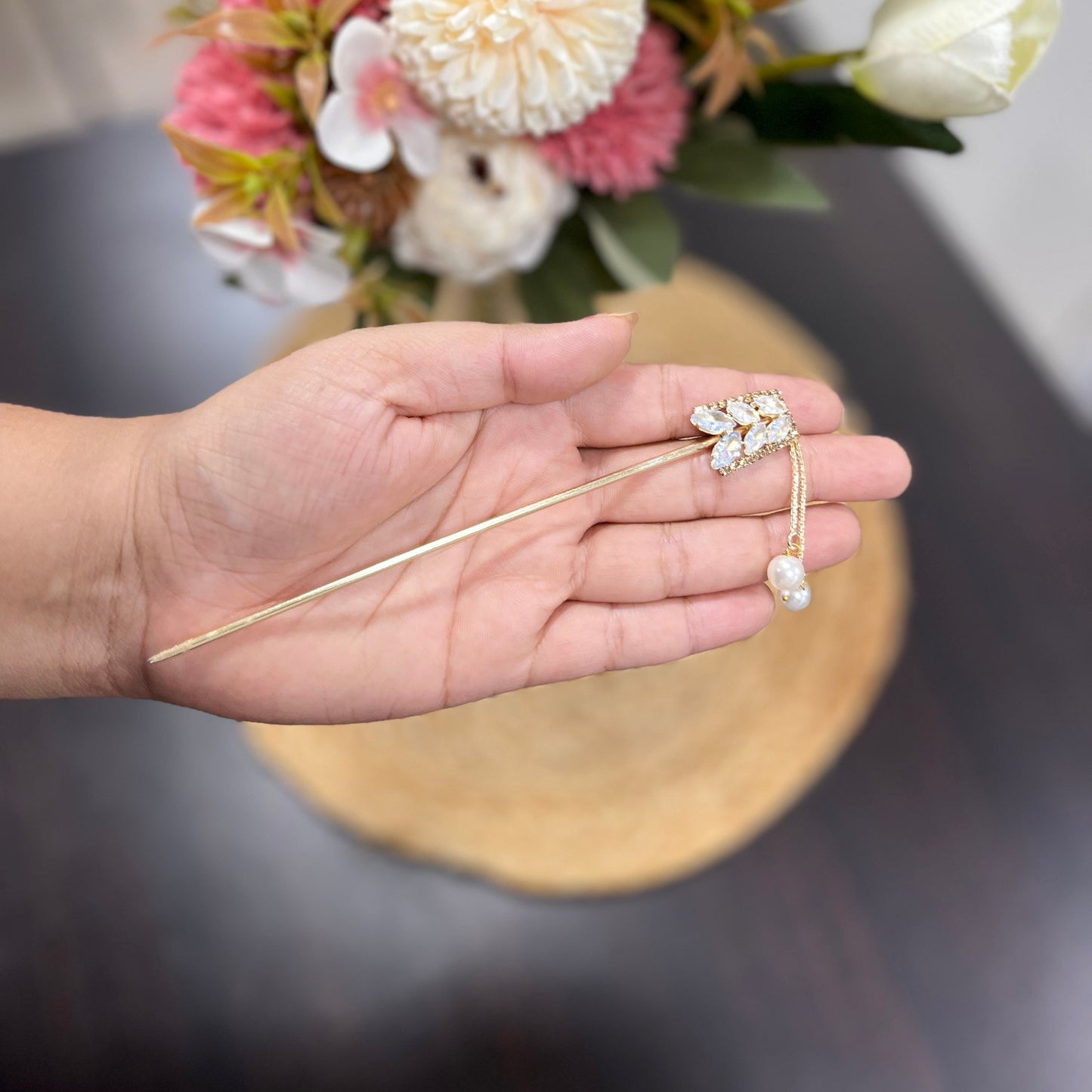 Small Rose Gold Hair Bun (metal)