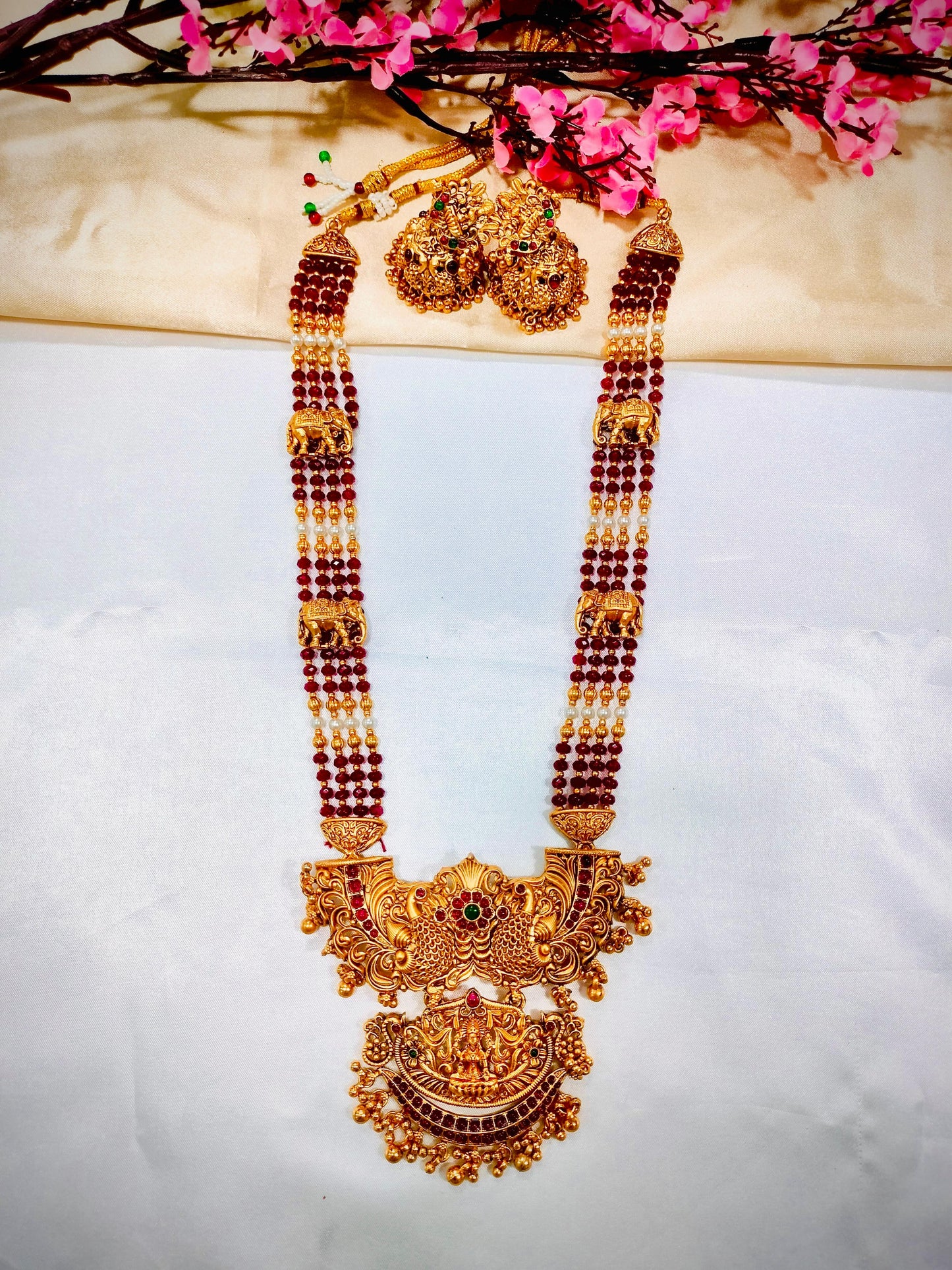 Lakshmi Large Haram Maroon