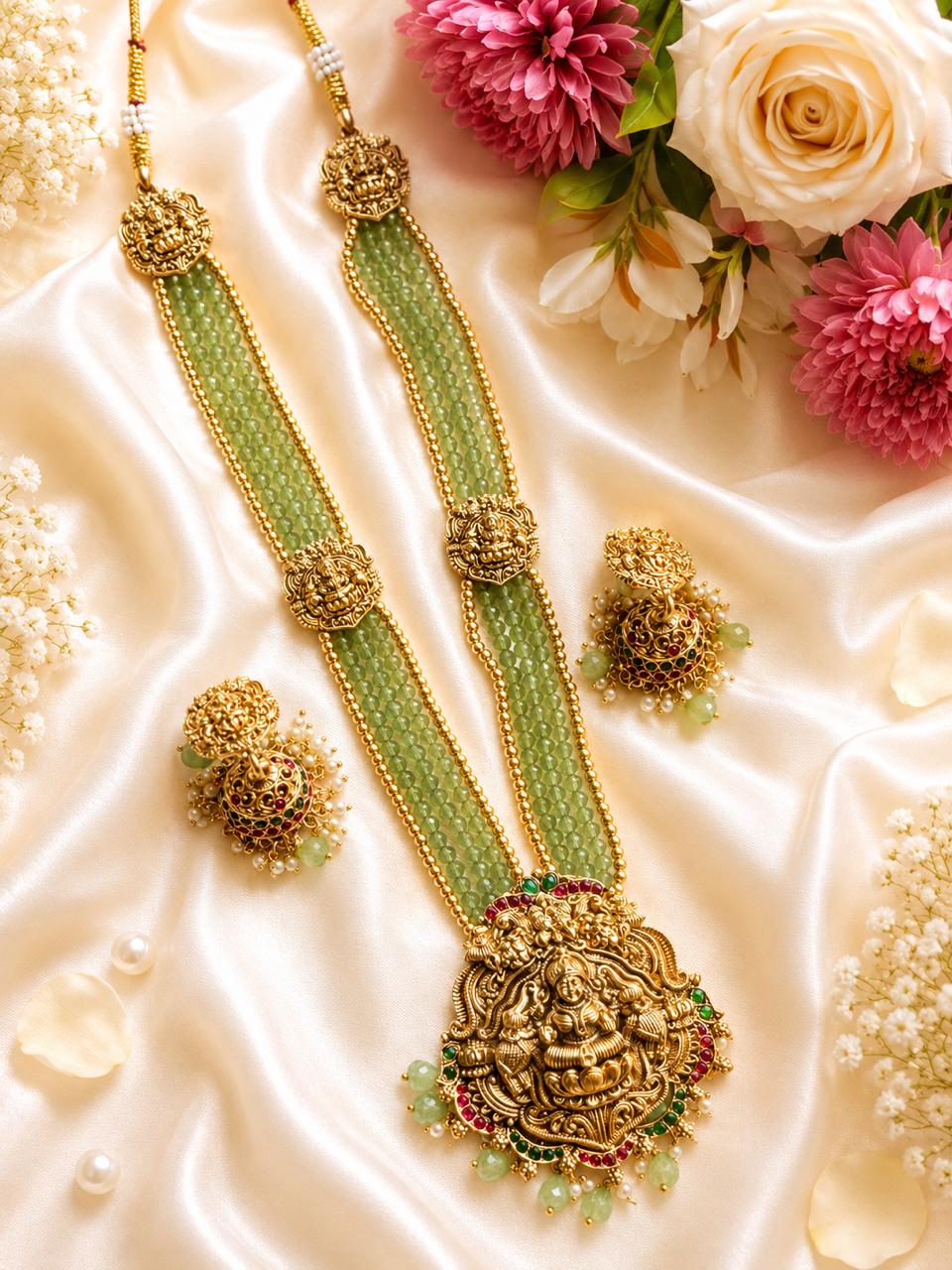 LIGHT GREEN KUNDAN NECKLACE