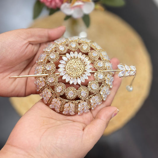 Small Dark Gold Hair Bun (metal)