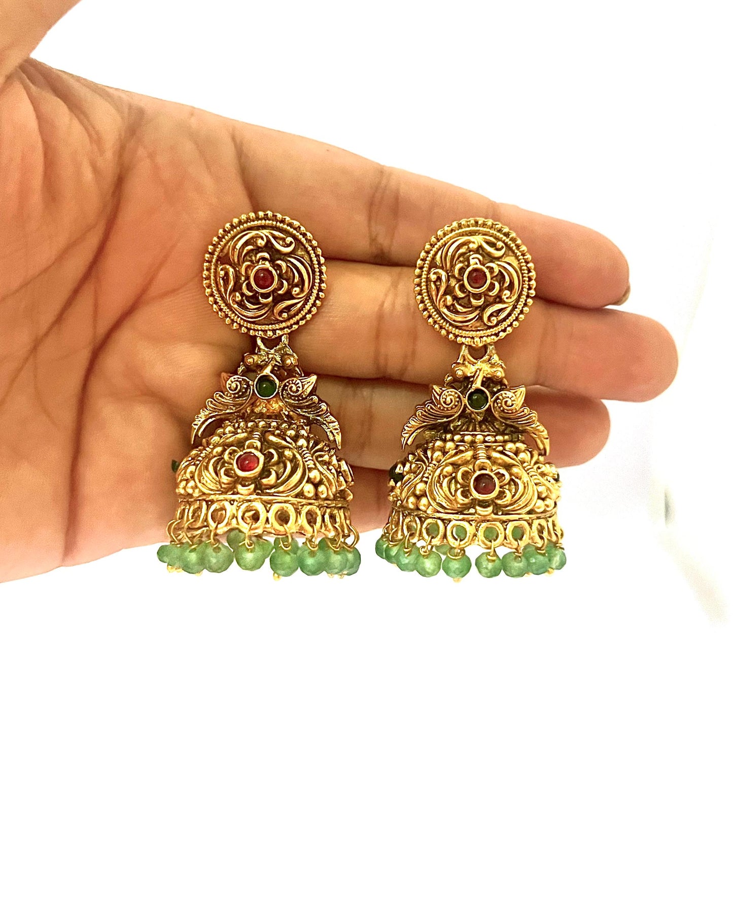 Green Temple Earring