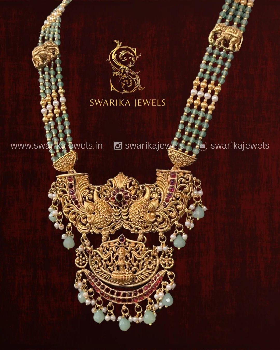 Lakshmi Large Haram (Green)