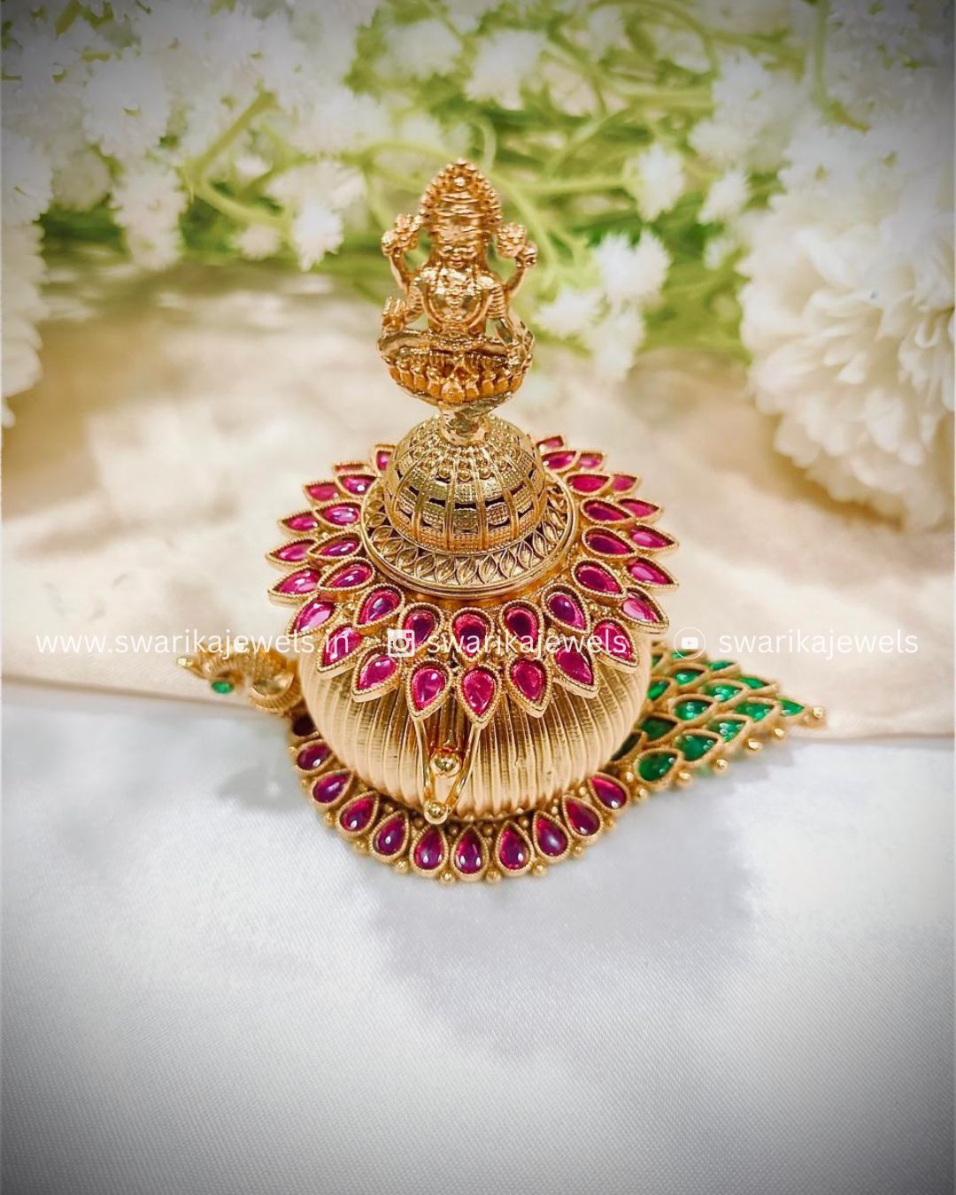 Peacock Lakshmi Kumkum box