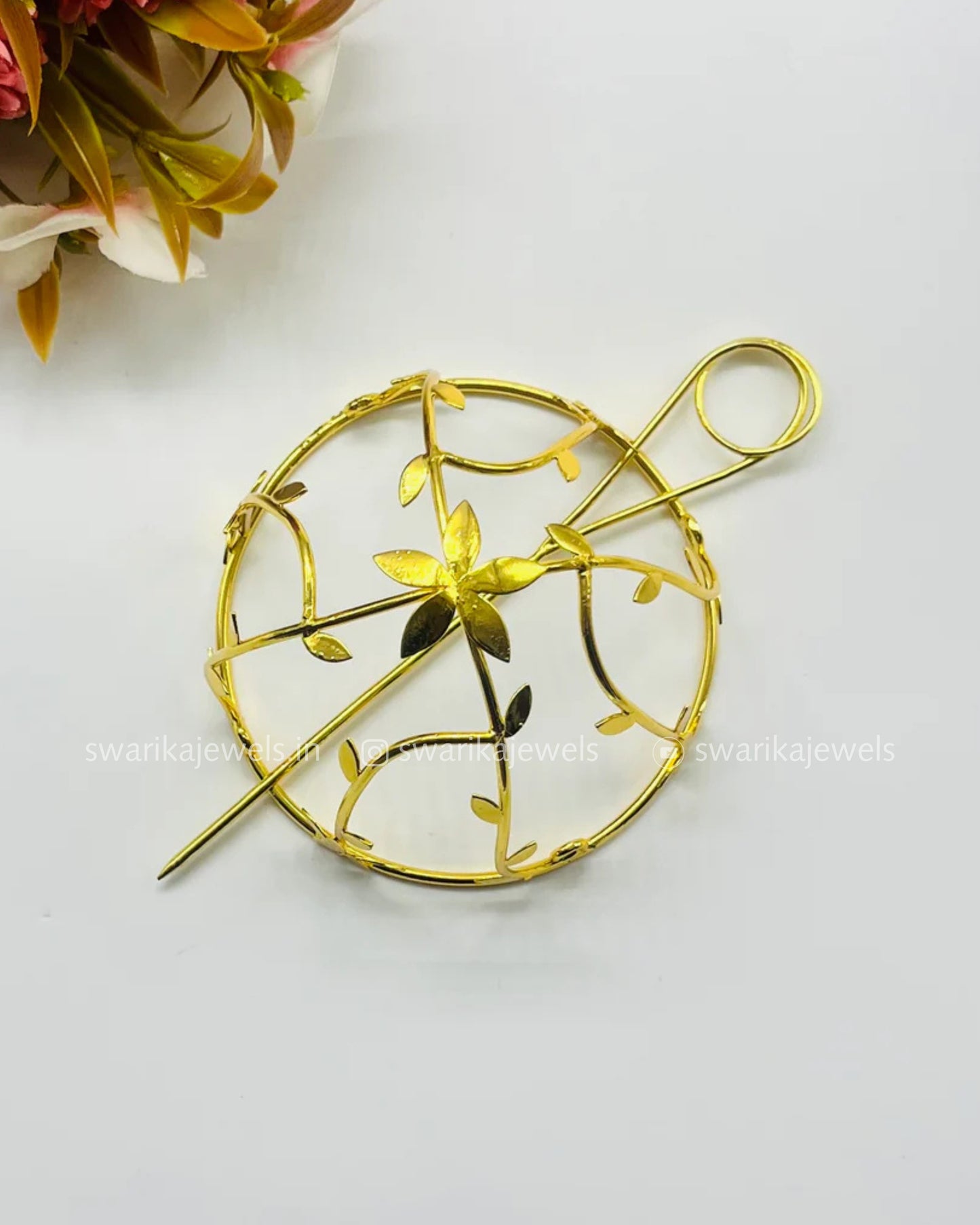 Gold Single FLOWER Bun (metal)