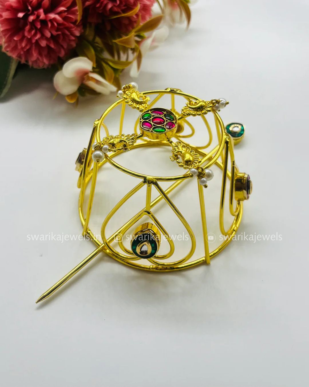 Pink and Green Gold Bun (metal)