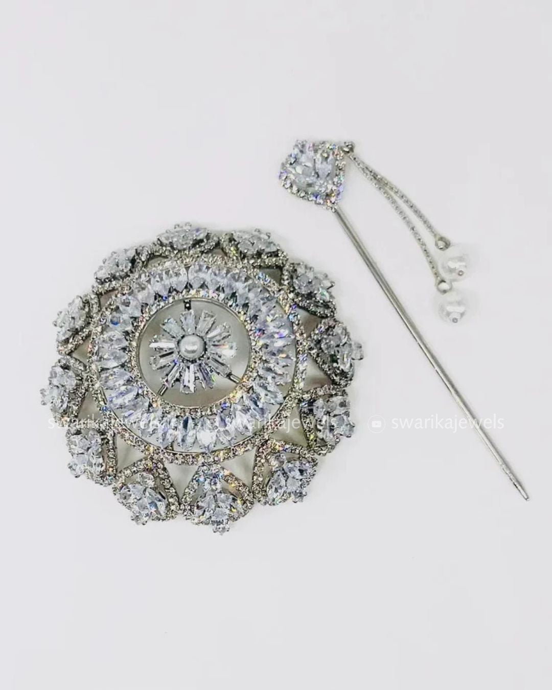 Silver Crystal Mini Bun